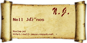 Nell János névjegykártya